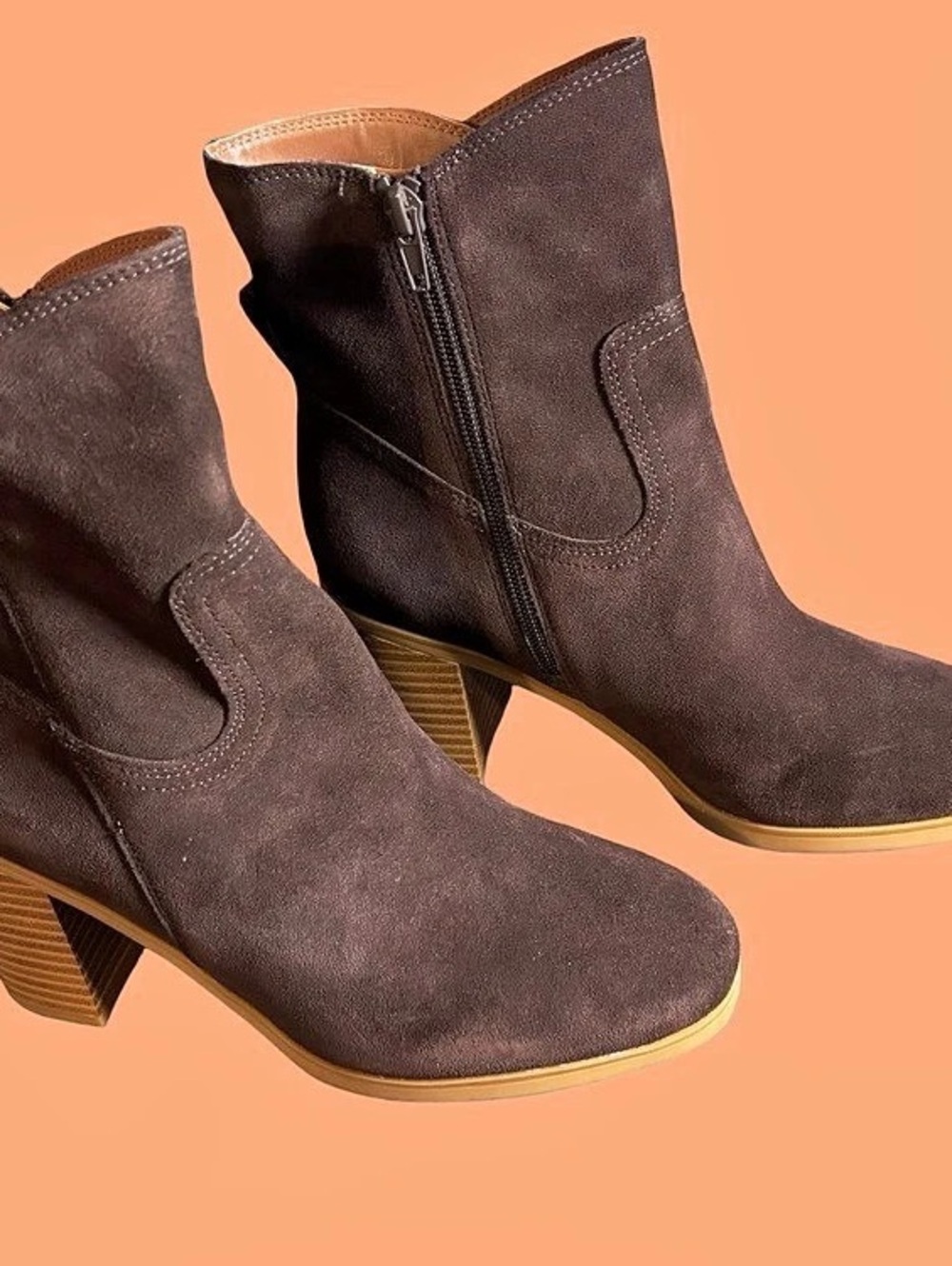 Giani Bernini OLA Suede Heeled Boots in Brown US 7.5 M NWT